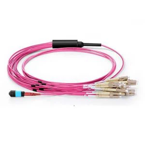 Cable de conexión de puente de fibra óptica OM4 8LC MTP Cable